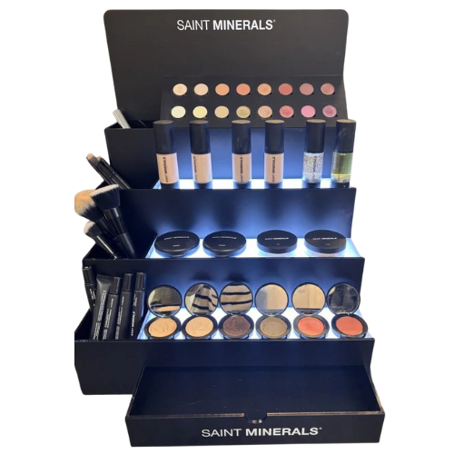 Saint Minerals stort Makeupdisplay med LED lys - TOMT